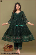 Embroidered Georgette Anarkali Kurti With Palazzo And Dupatta-ISKWSU0907ND2795