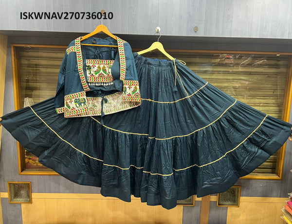 Embroidered Rayon Cotton Lehenga With Blouse And Koti-ISKWNAV270736010