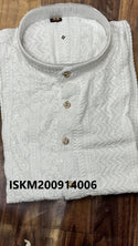 Men's Rayon Chikankari Kurta With Pajama-ISKM200914006