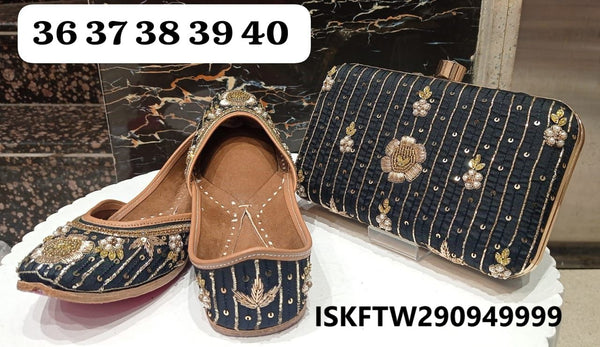 Ethnic Punjabi Jutti And Matching Clutch-ISKFTW290949999