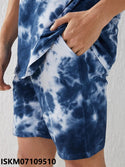 Tie And Dye Digital Printed Men's T-Shirt With Shorts-ISKM07109510