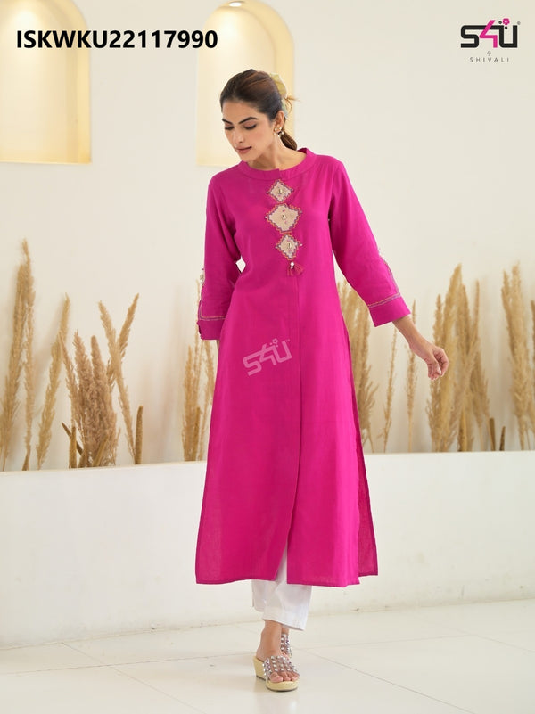 Embroidered Cotton Kurti-ISKWKU22117990