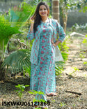 Printed Cotton Kurti With Pant And Quilted Jacket-ISKWKU06121869