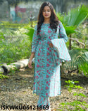 Printed Cotton Kurti With Pant And Quilted Jacket-ISKWKU06121869