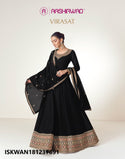 Embroidered Georgette Anarkali With Dupatta-ISKWAN181237891