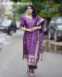 Banarasi Weaved Chanderi Kurti With Cotton Pant And Banarasi Silk Dupatta-ISKWSU1912PPC/D1612