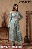 Floral Printed Malmal Front Slit Kurti With Palazzo-ISKWKU1912OMK2064