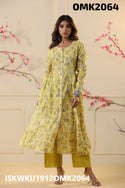 Floral Printed Malmal Front Slit Kurti With Palazzo-ISKWKU1912OMK2064