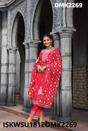 Embroidered Dobby Rayon Kurti With Cotton Pant And Kota Dupatta-ISKWSU1812OMK2269