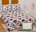 Ajrakh Printed Cotton King Size Bedsheet With Pillow Cover-ISKBDS20121244