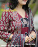 Hand Block Ajrakh Printed Cotton Kurti With Pant And Malmal Cotton Dupatta-ISKWSU2012PPC/D1654