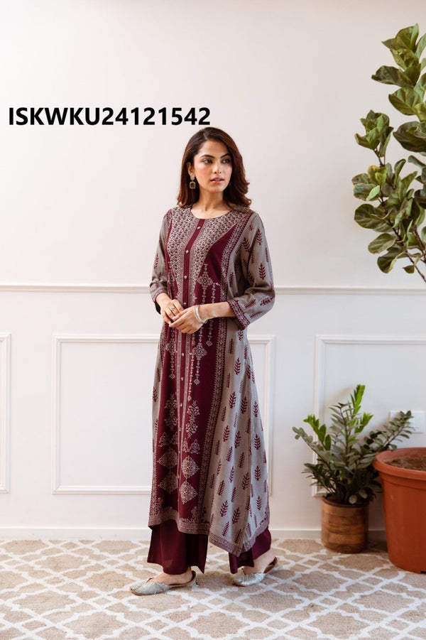 Printed Rayon Kurti With Pant-ISKWKU24121542