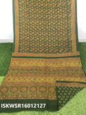 Ajrakh Hand Block Printed Malmal Cotton Saree With Blouse-ISKWSR16012127