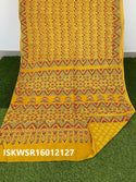 Ajrakh Hand Block Printed Malmal Cotton Saree With Blouse-ISKWSR16012127