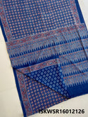 Ajrakh Hand Block Printed Malmal Cotton Saree With Blouse-ISKWSR16012126