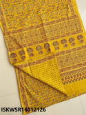 Ajrakh Hand Block Printed Malmal Cotton Saree With Blouse-ISKWSR16012126