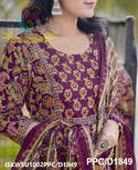 Kalamkari Printed Cotton Kurti With Pant And Malmal Cotton Dupatta-ISKWSU1002PPC/D1849