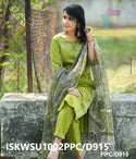 Embroidered Khadi Cotton Kurti With Pant And Hand Block Printed Kota Doriya Dupatta-ISKWSU1002PPC/D915