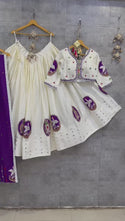 Embroidered Cotton Silk Lehenga With Blouse And Cotton Dupatta-ISKWNAV270736004