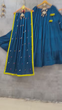 Rayon Cotton Lehenga With Shoulder Strap Blouse And Cotton Dupatta -ISKWNAV030700020