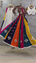 Rainbow Cotton Lehenga With Blouse And Chanderi Cotton Dupatta-ISKWNAV030700018