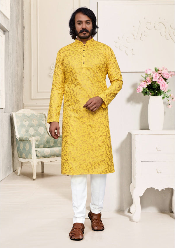 Cotton Foil Print Kurta With Pajama-Di.No-30