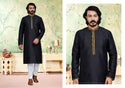 Men's Self Print Silk Kurta With Pajama-Di.No-29