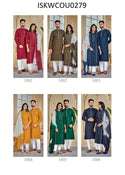 Cotton Kurta and Kurti Set For Couple-ISKWCOU0279