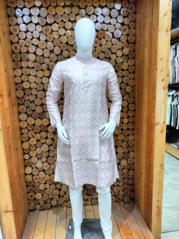 Ikkat Printed Silk Kurta