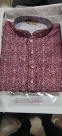 Ikkat Printed Silk Kurta